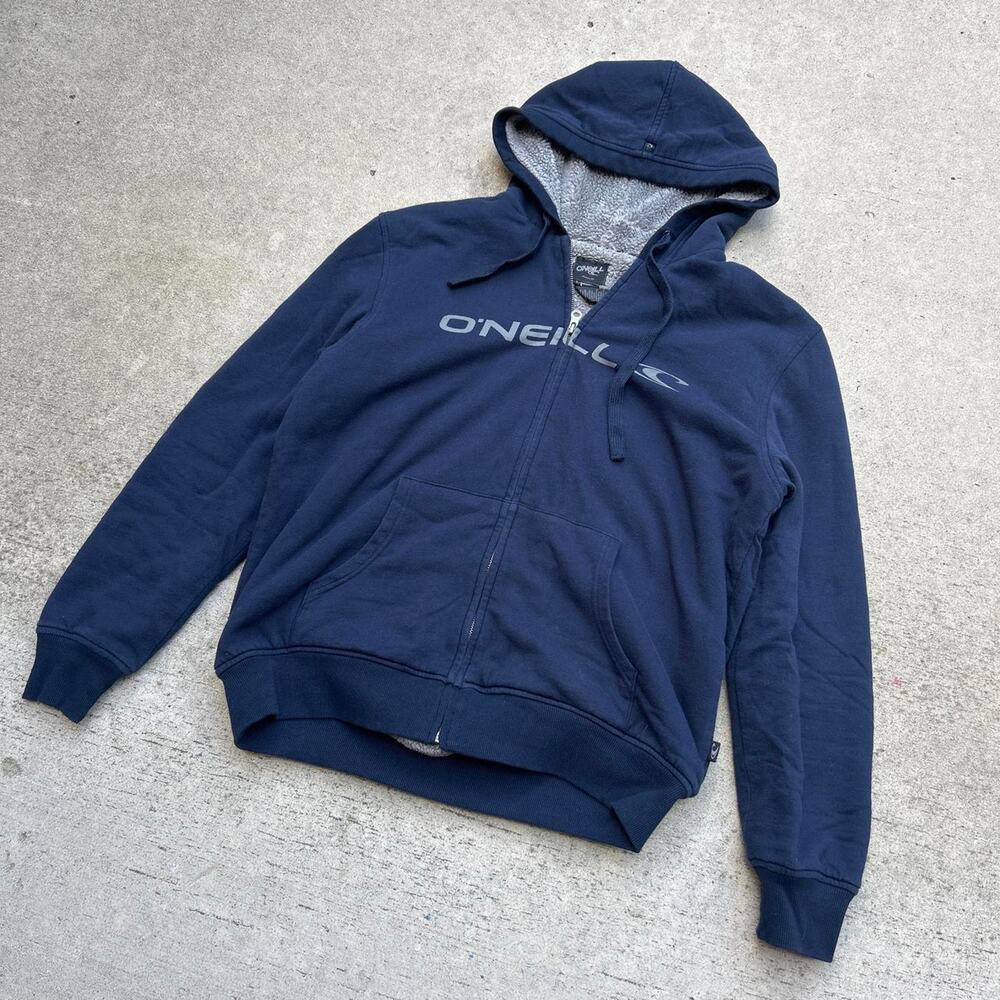 Early 2000s y2k fur lined O'Neill zip up hoodie